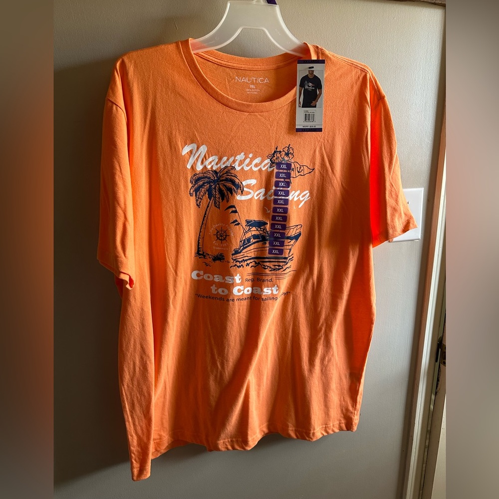 NEW WITH TAG - Men”s Nautica XXL orange t-shirt
